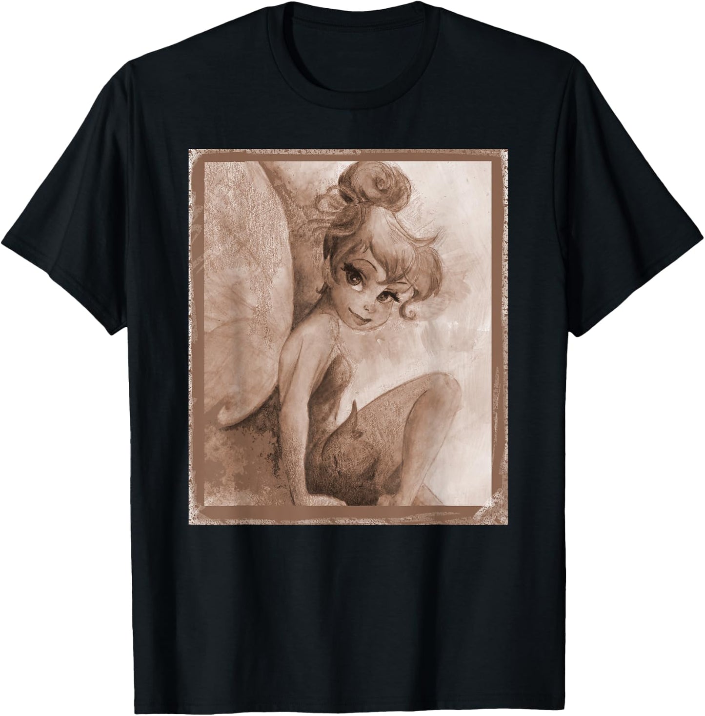 Tinkerbell Nostalgie Kunstwerk T-Shirt - T-Shirt | Black