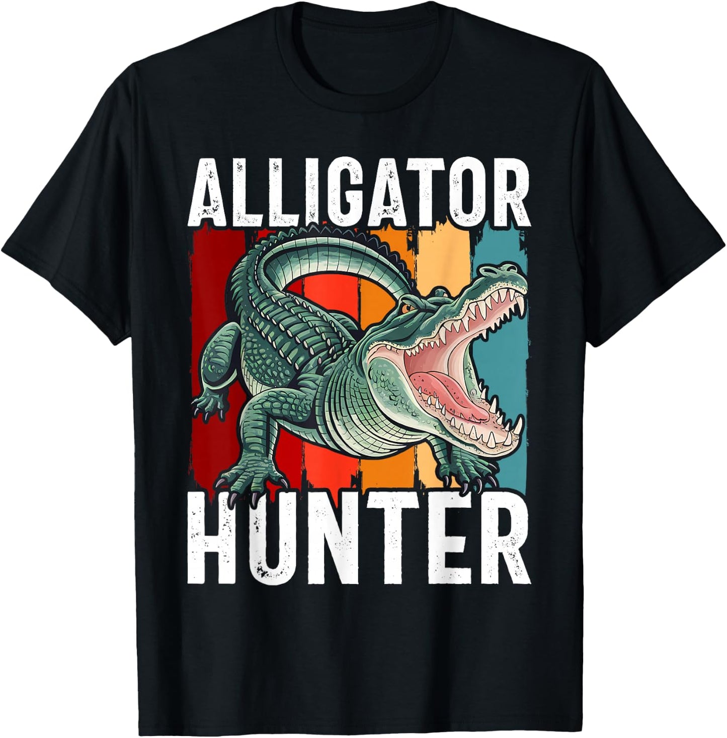 Alligator Hunter Crocodile Cute Gator Catchers T-Shirt - T-Shirt | Black