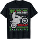 Dirt Bike Ugly Christmas Style Motocross Gift T-Shirt - T-Shirt | Black