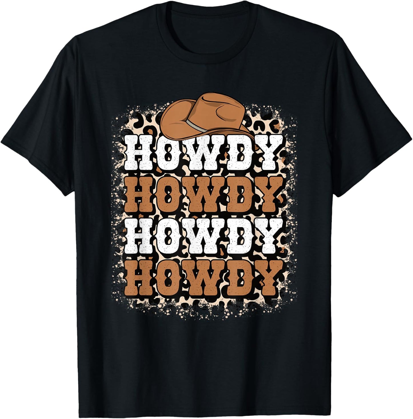 Howdy Western Country Cowgirl Cowboy Texas Rodeo T-Shirt - T-Shirt | Black