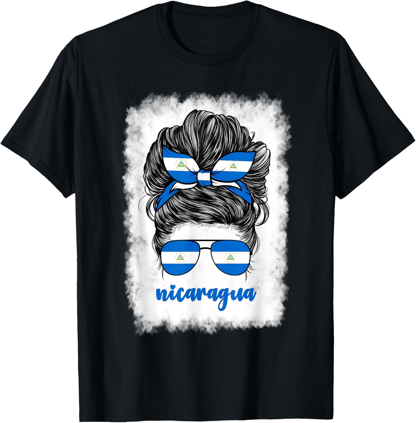 Nicaraguan Girl Woman Nicaragua Flag Nicaraguense T-Shirt - T-Shirt | Black