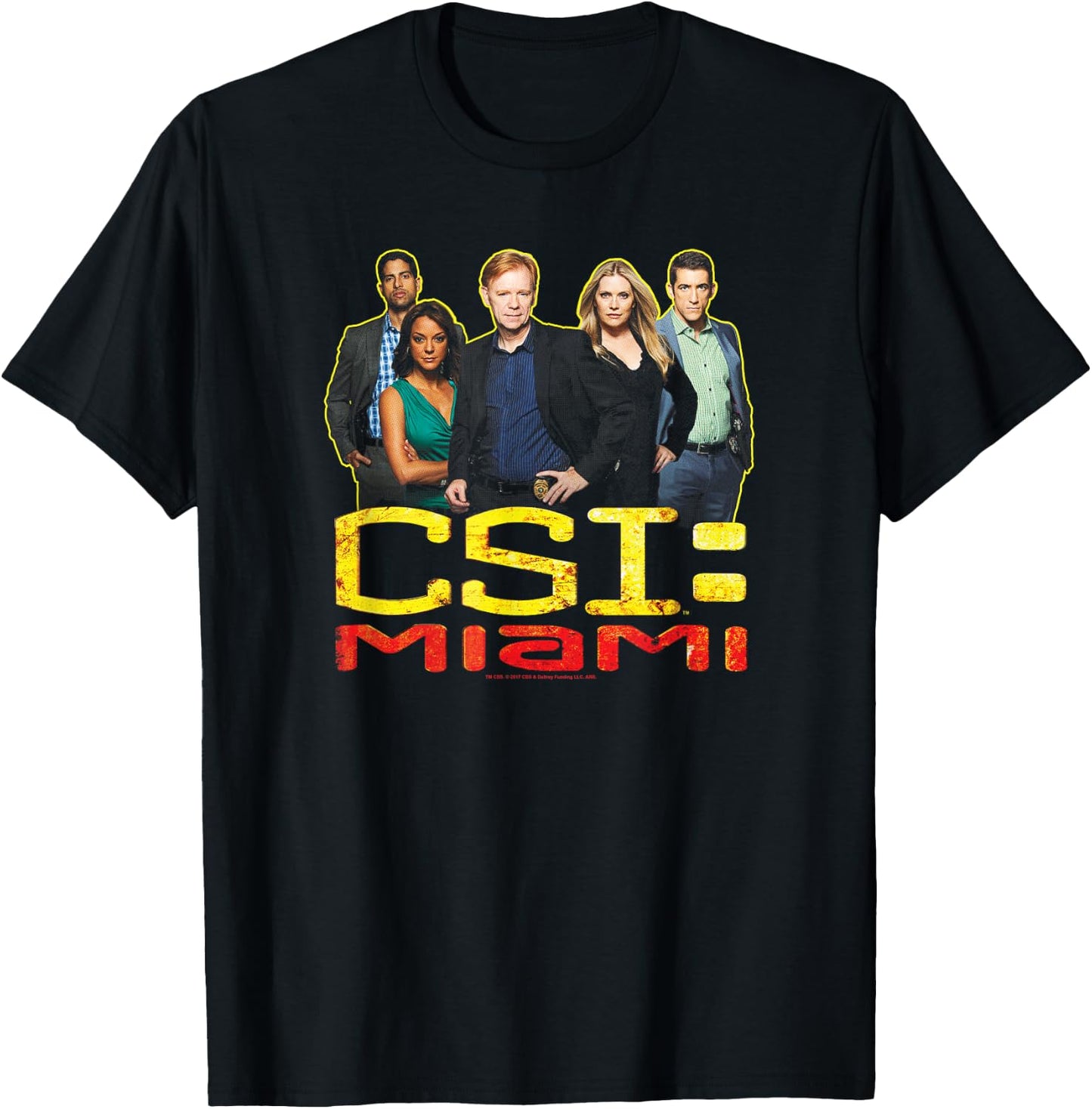 CSI: Miami The Cast In Black , black, s T-Shirt - T-Shirt | Black