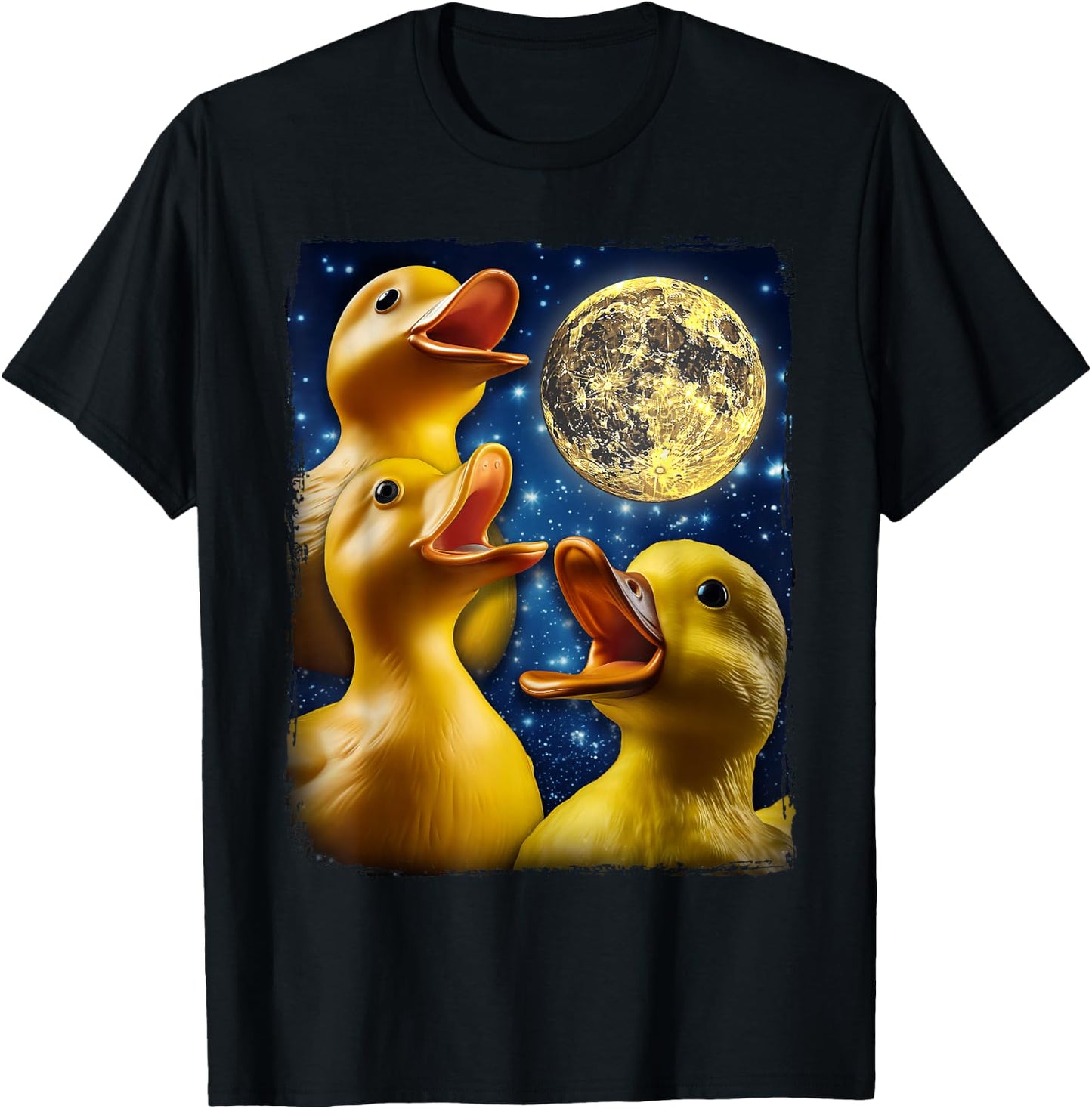 Rubber Duck Howling Moon T-Shirt - T-Shirt | Black