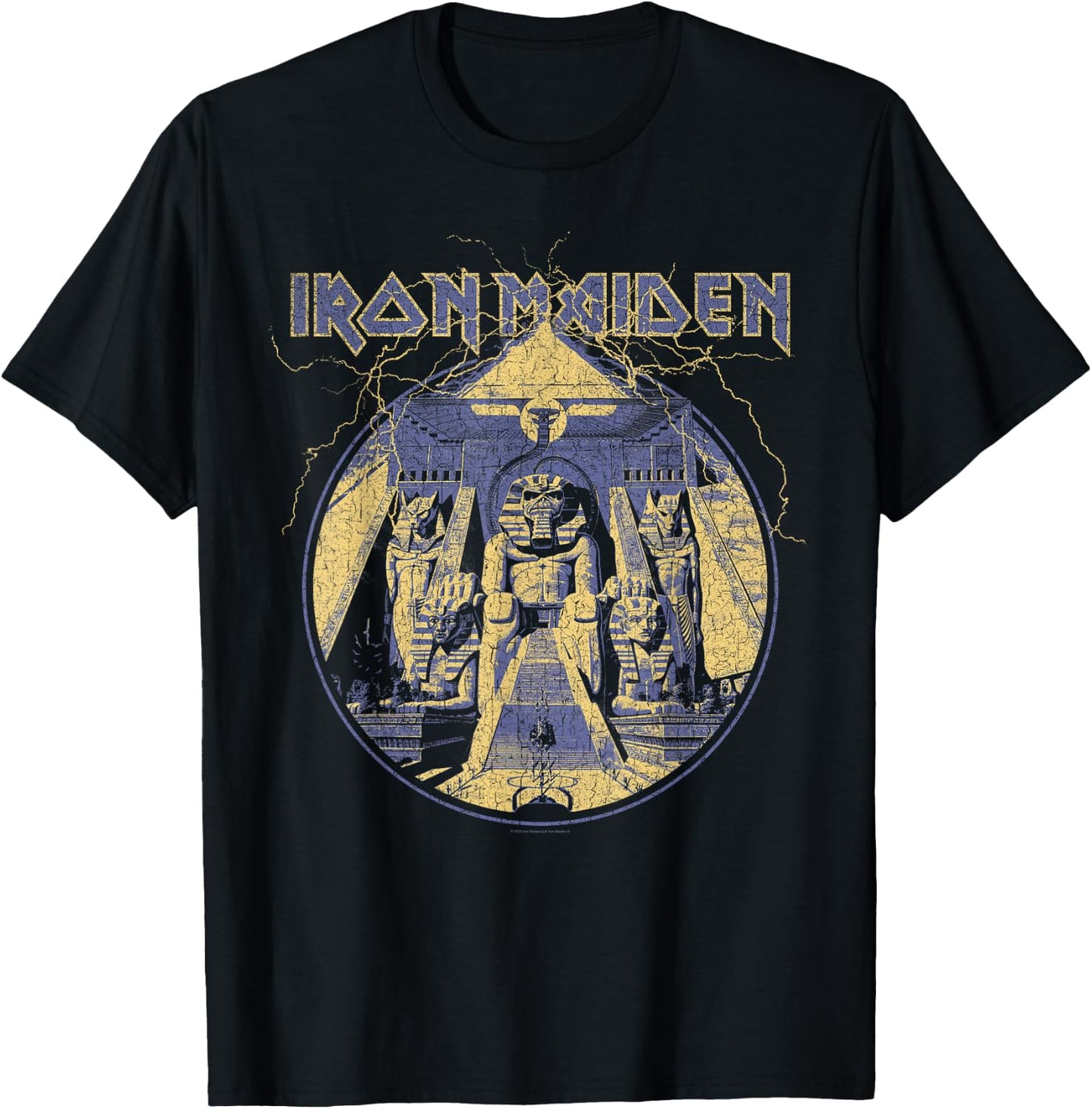 Iron Maiden Lightning Circle Black T-Shirt - T-Shirt | Black