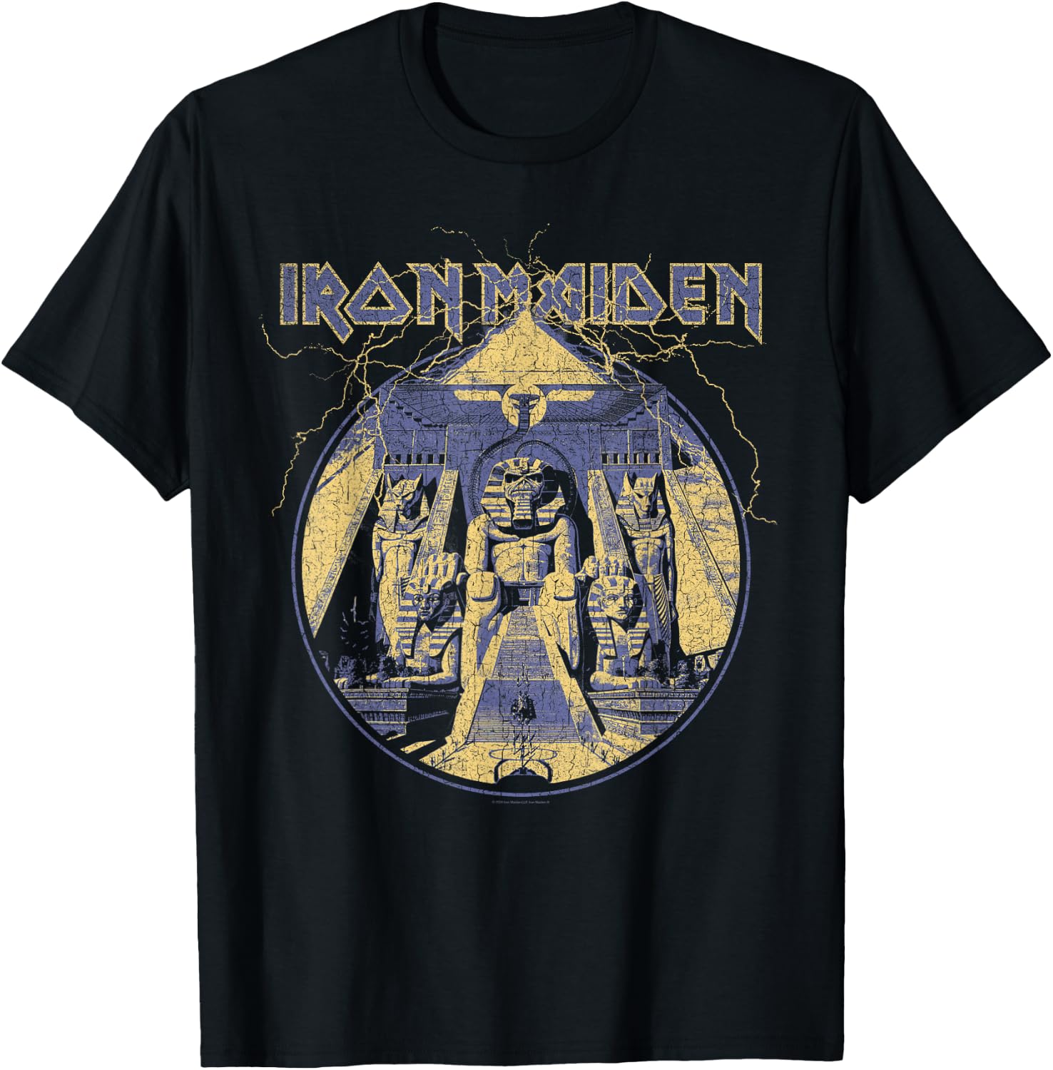 Iron Maiden Lightning Circle Black T-Shirt - T-Shirt | Black