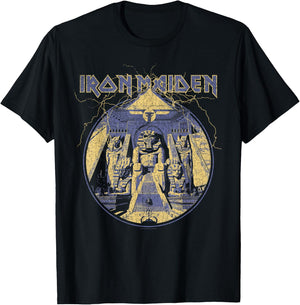 Iron Maiden Lightning Circle Black T-Shirt - T-Shirt | Black