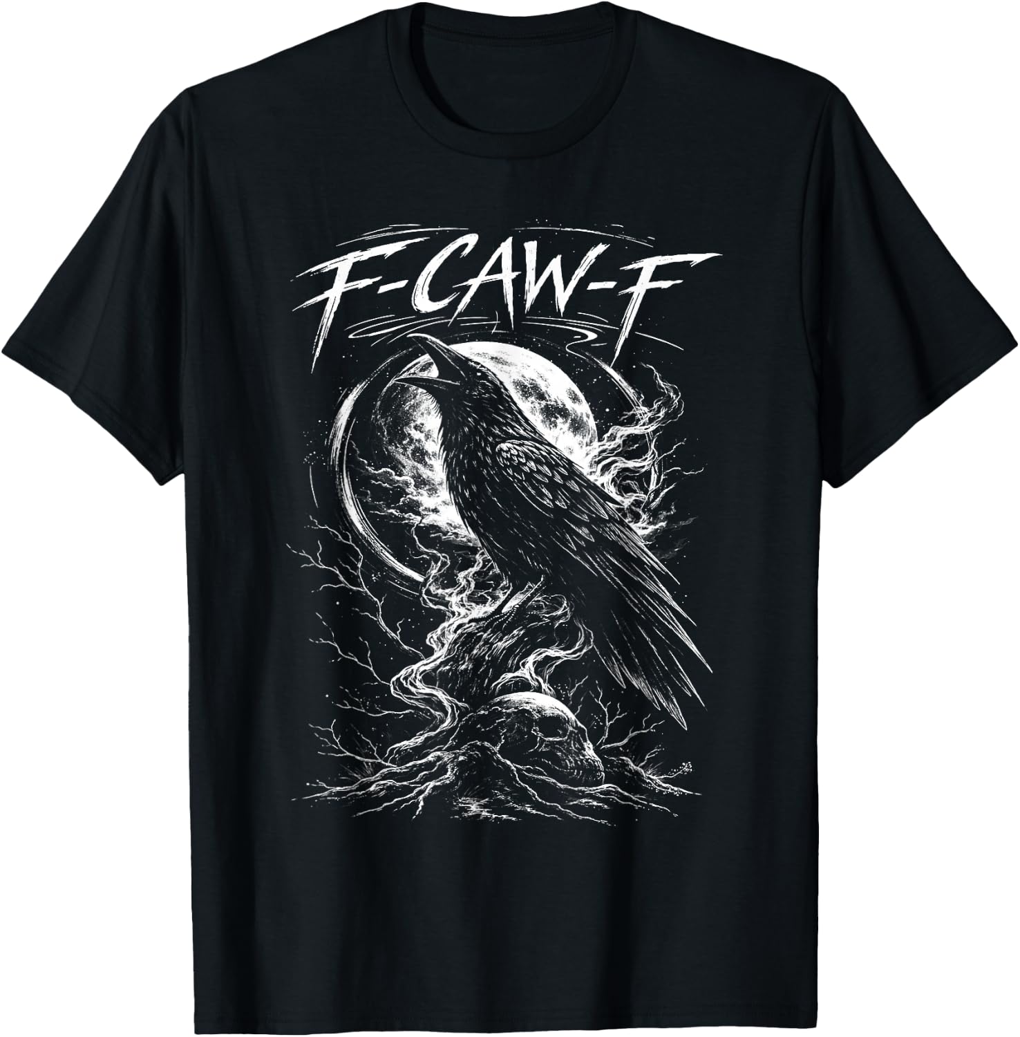 F-Caw-F Black Crow Raven F Caw F Gothic Bird Lover Humor T-Shirt - T-Shirt | Black