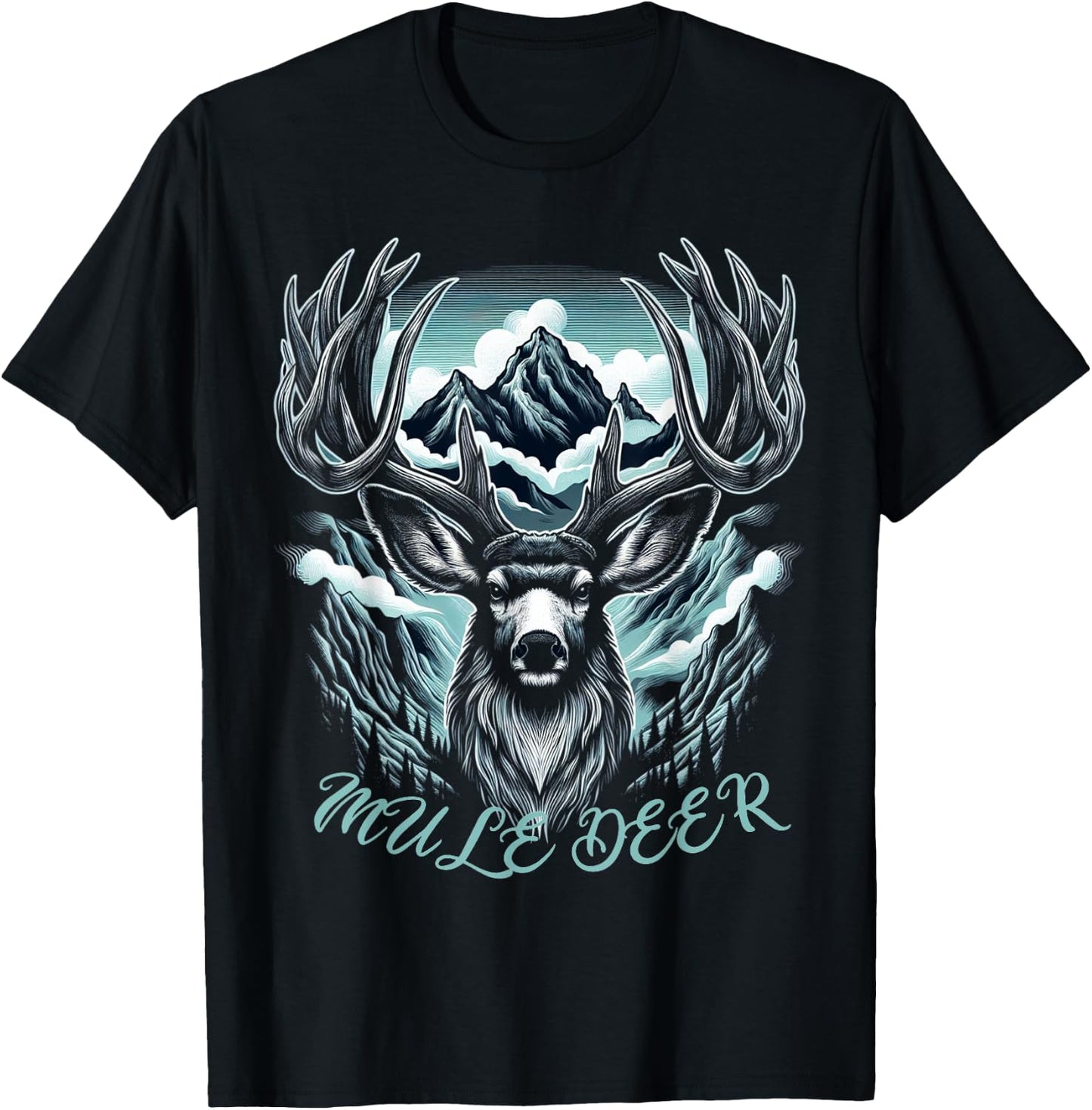 Muledeer Hunter Hunting Novelty Men Women Mule Deer Hunting T-Shirt - T-Shirt | Black