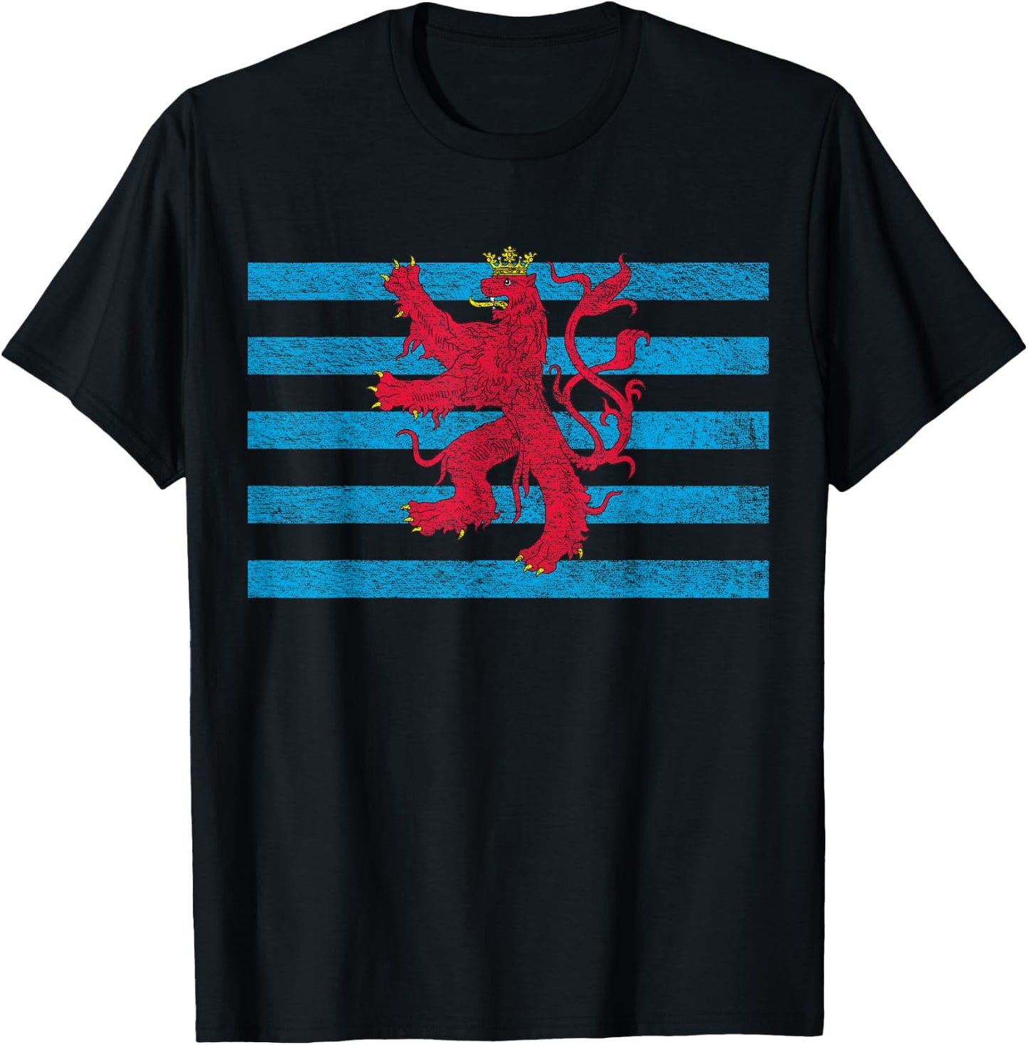 Luxembourg Flag Red Lion Ensign Version T-Shirt - T-Shirt | Black