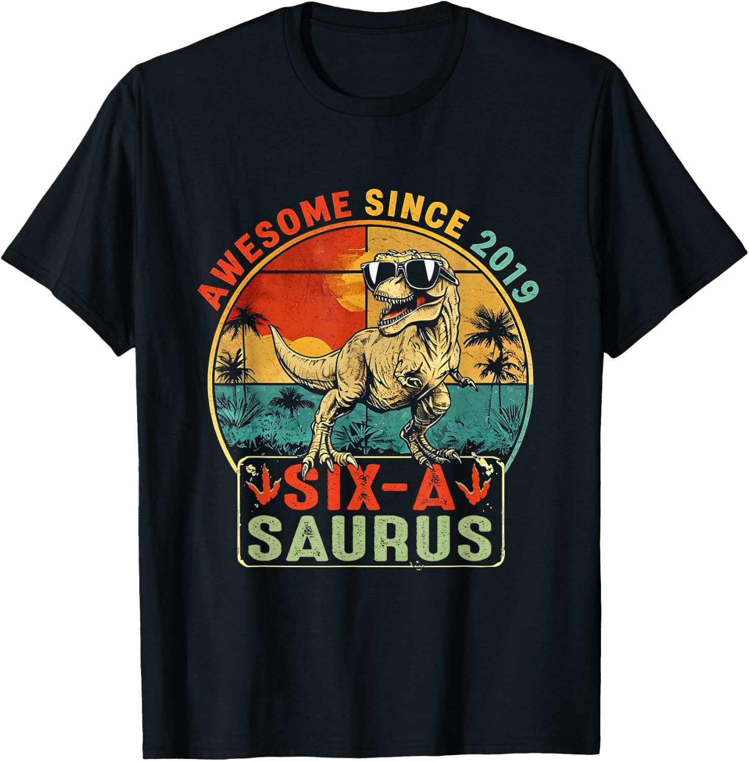 Six ASaurus T-Shirt - T-Shirt | Black