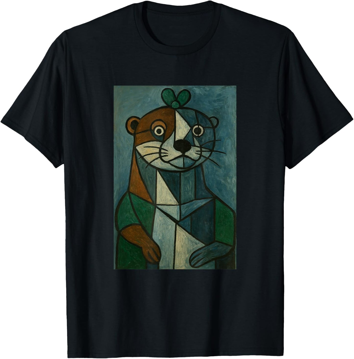 Art - Picasso Otter T-Shirt - T-Shirt | Black