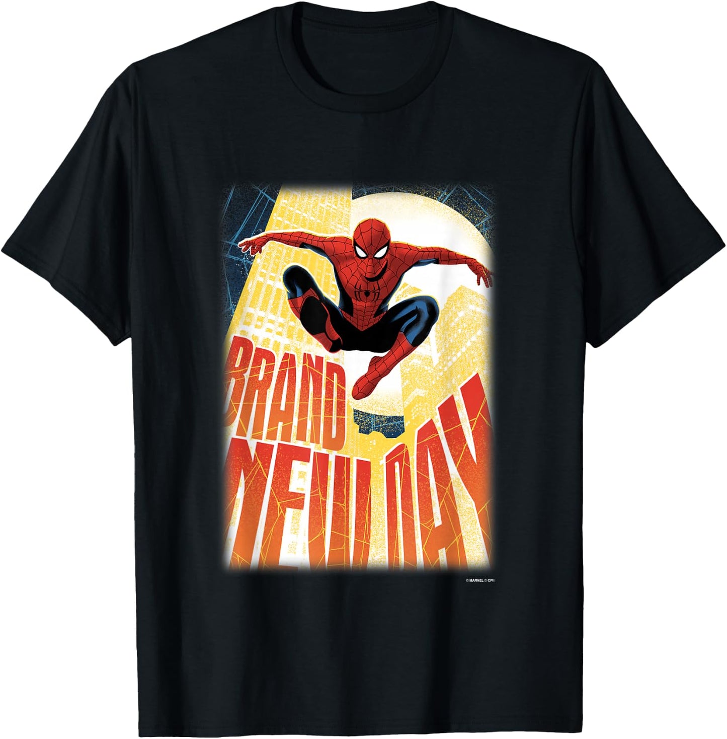 Marvel Spider-Man Day NYC Back in Action Poster T-Shirt - T-Shirt | Black