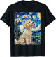 Poodle Dog Starry Night Painting T-Shirt - T-Shirt | Black