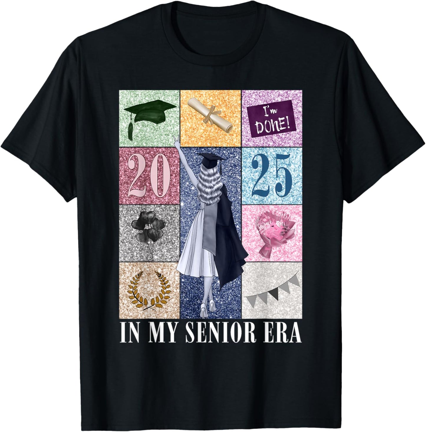 In My Senior Era Class Of 2025 Last Day School Graduate T-Shirt - T-Shirt | Black