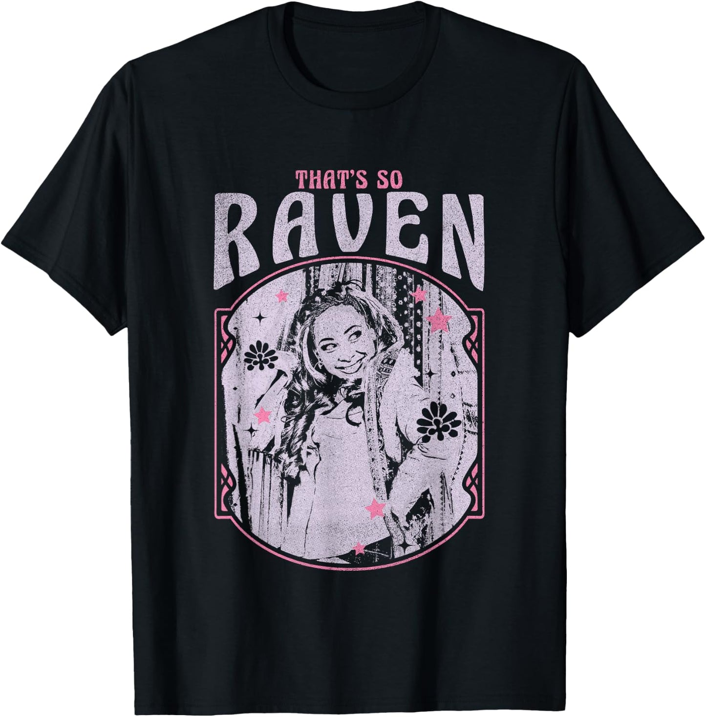 Disney That's So Raven Distressed Black & White Portrait T-Shirt - T-Shirt | Black