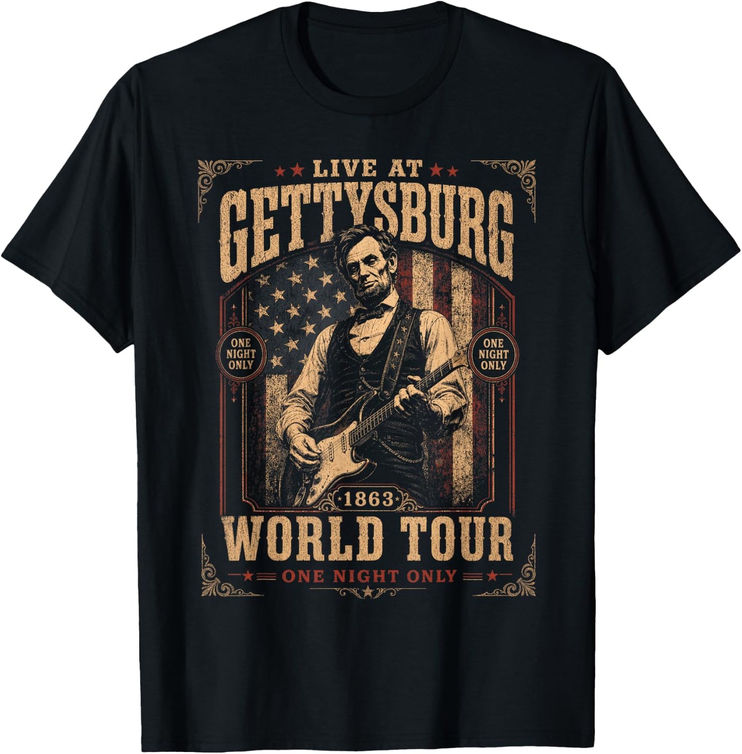 USA 250 Live at Gettysburg One Night Only One Night Only T-Shirt - T-Shirt | Black