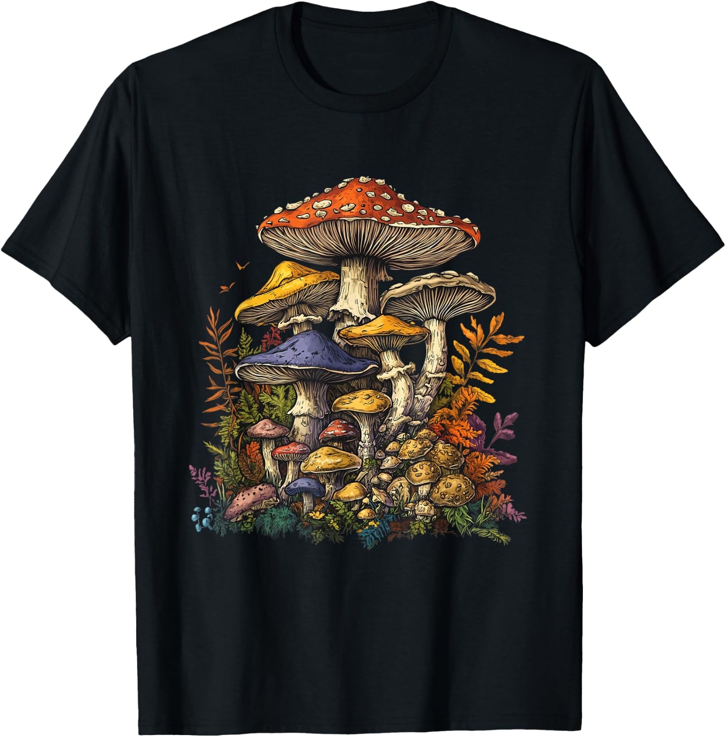 Mushroom Motif for Mushroom Lovers Mushroom Lovers Mushroom Colle, black T-Shirt - T-Shirt | Black