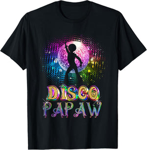 Funny Disco Papaw - Retro 70's Seventies Themed Disco Ball T-Shirt - T-Shirt | Black