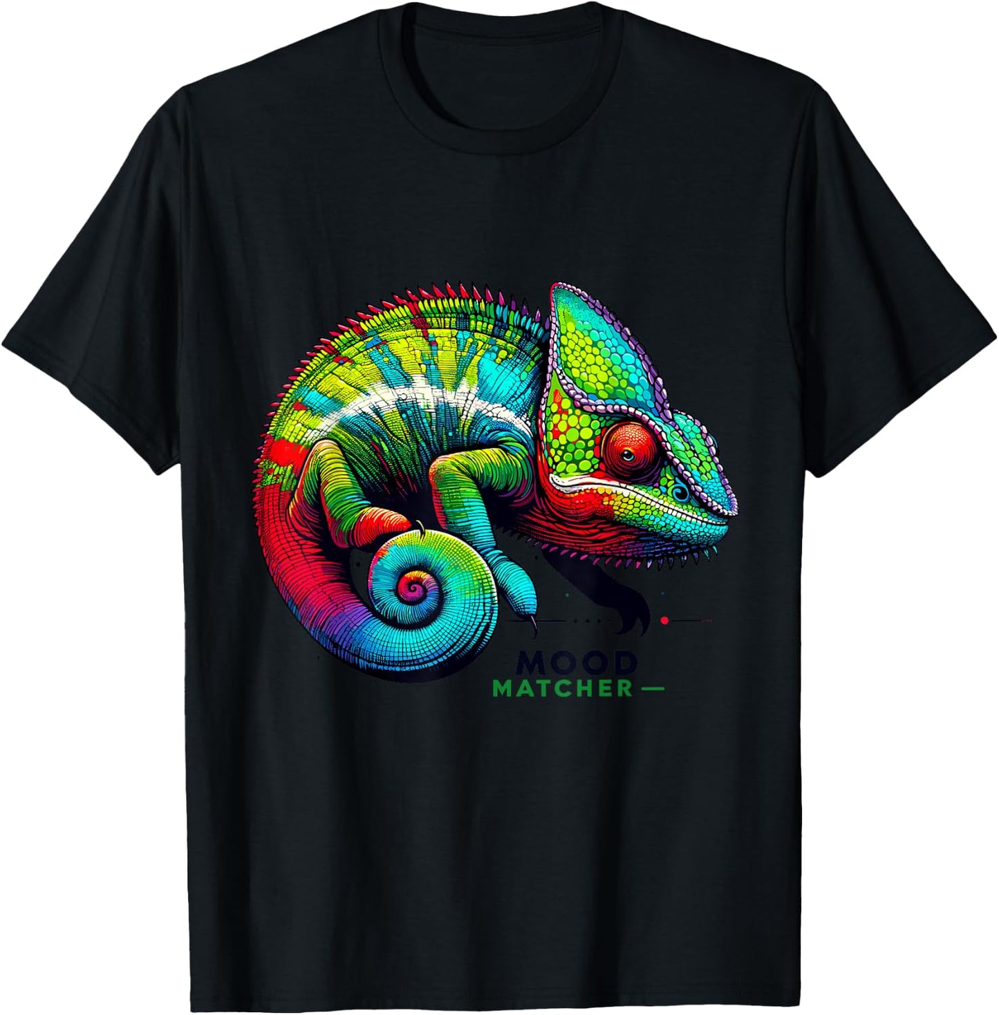 Chameleon Mood Matcher Colorful Reptile Camouflage T-Shirt - T-Shirt | Black