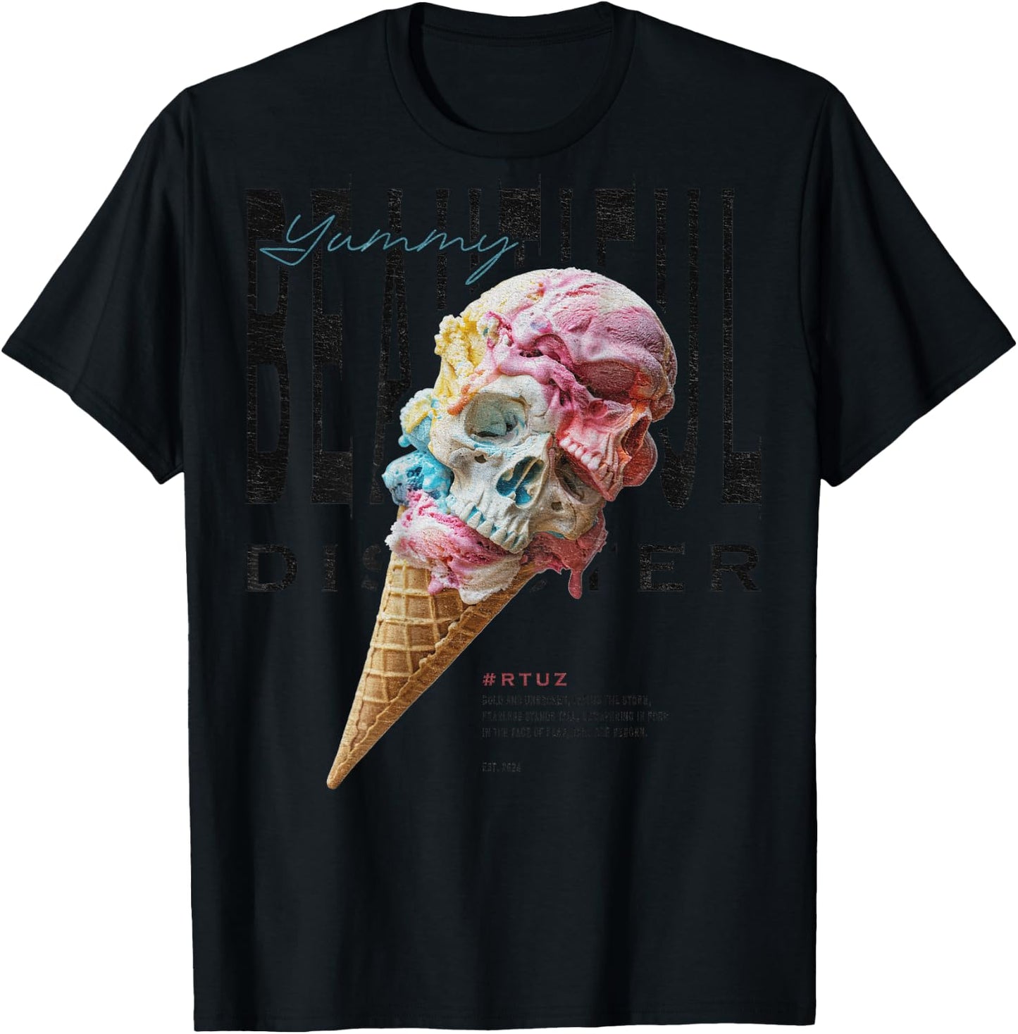 Urban Hip Hop Y2K Vintage Retro Backprint Streetwear EIS T-Shirt - T-Shirt | Black