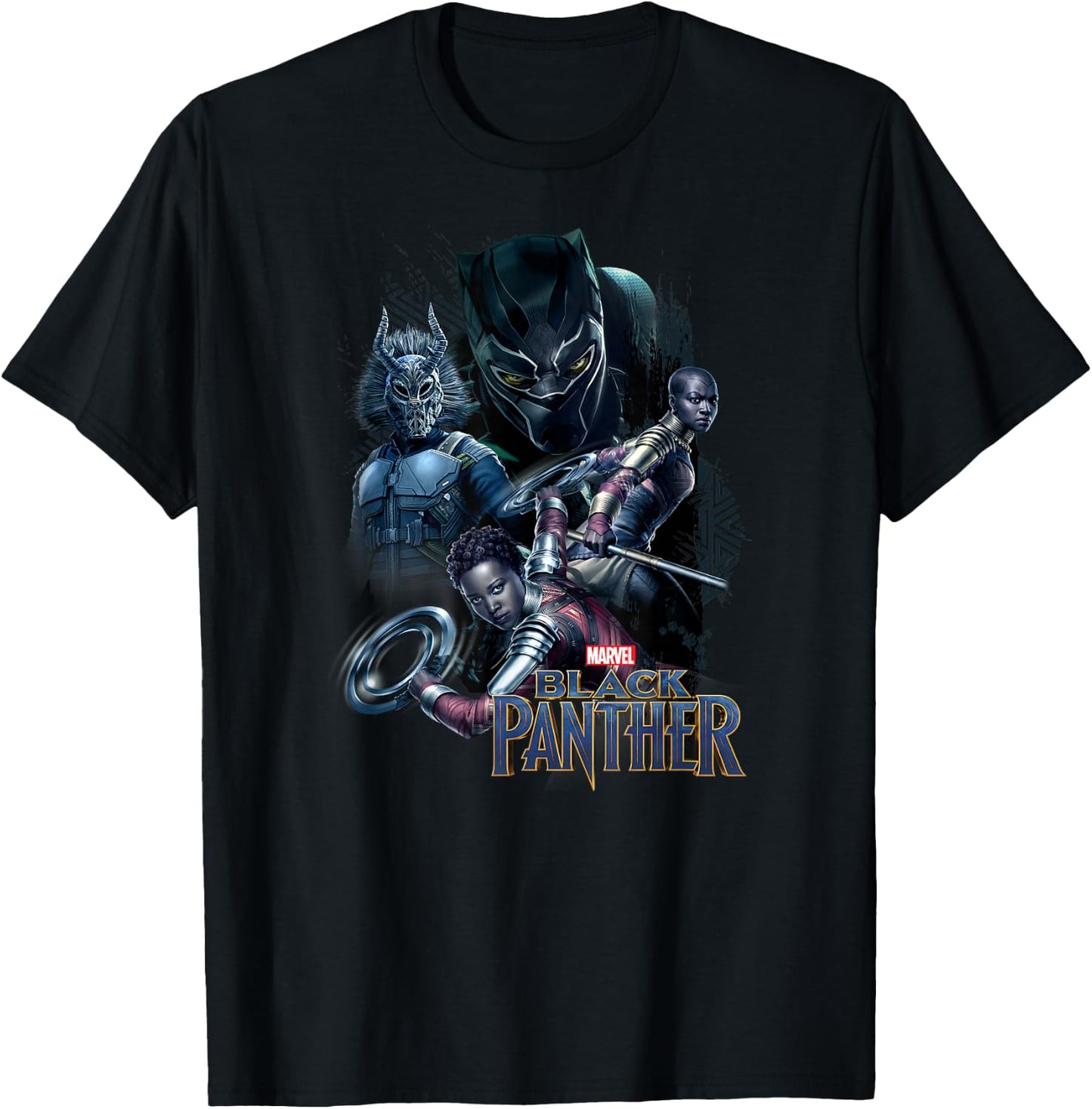 Marvel Black Panther Movie Warrior Poses Graphic T-Shirt - T-Shirt | Black