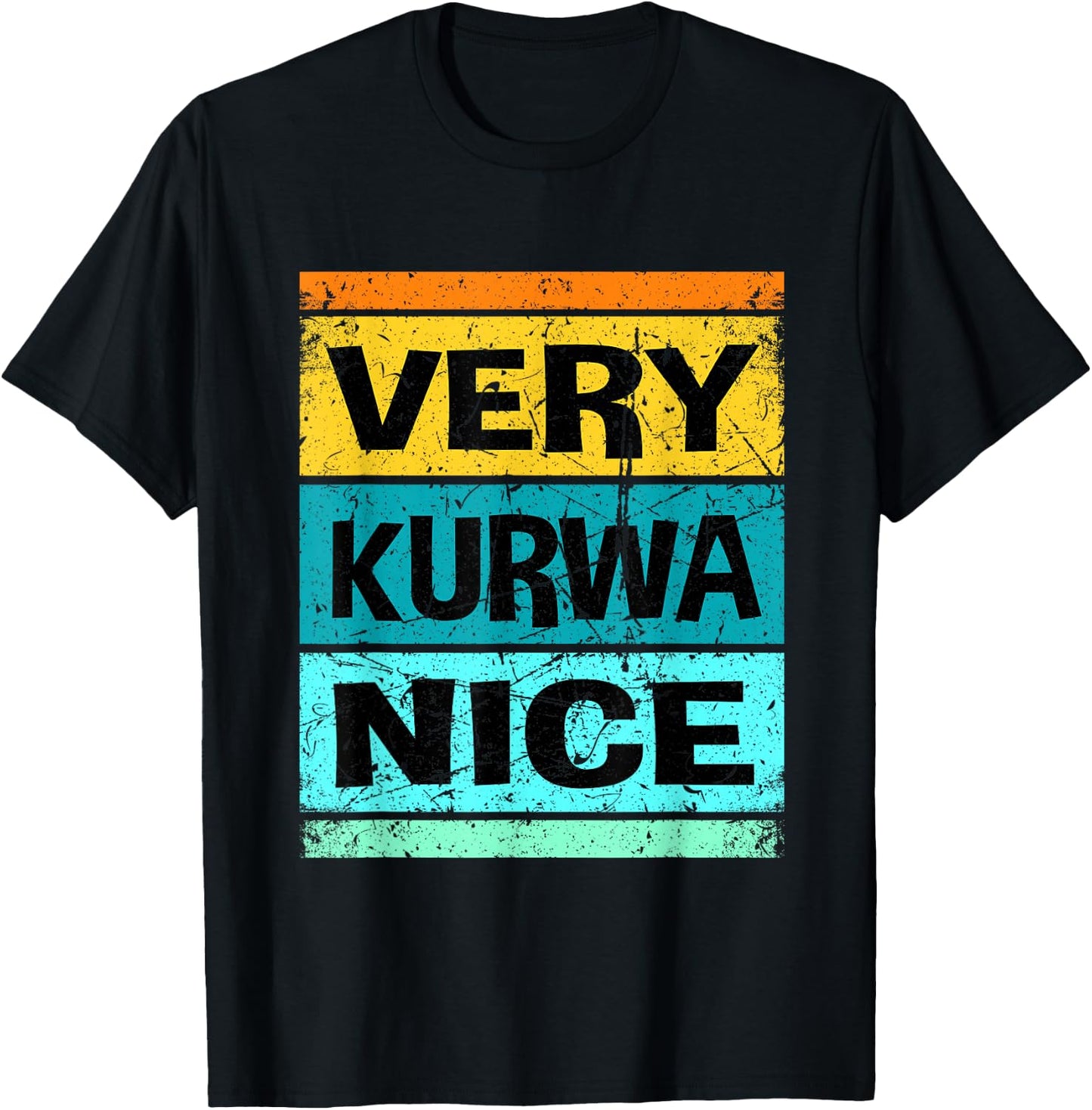 Retro Very Kurwa Nice Shirt Polen Shirt Polska T-Shirt - T-Shirt | Black