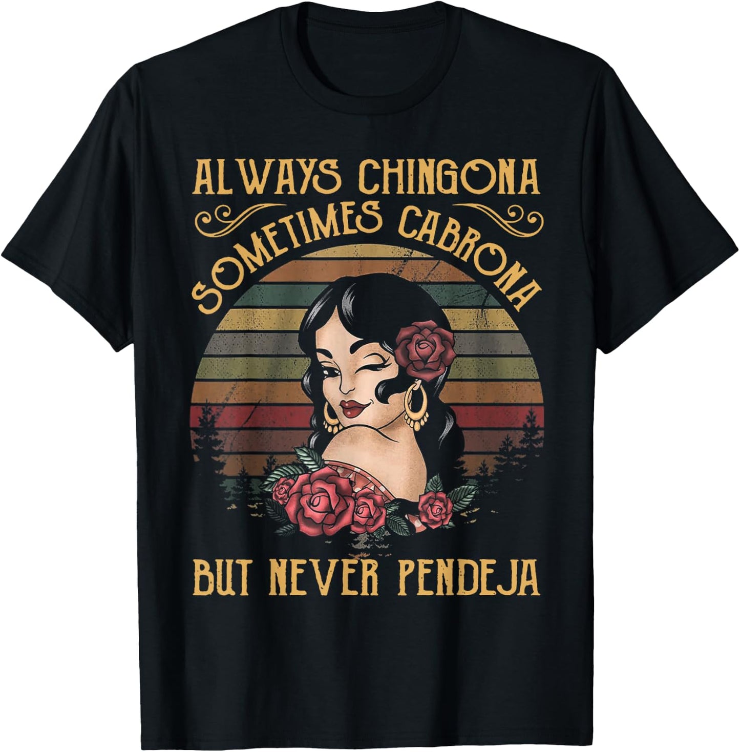 Always Chingona Sometimes Cabrona Black Women's Yoga T-Shirt - T-Shirt | Black