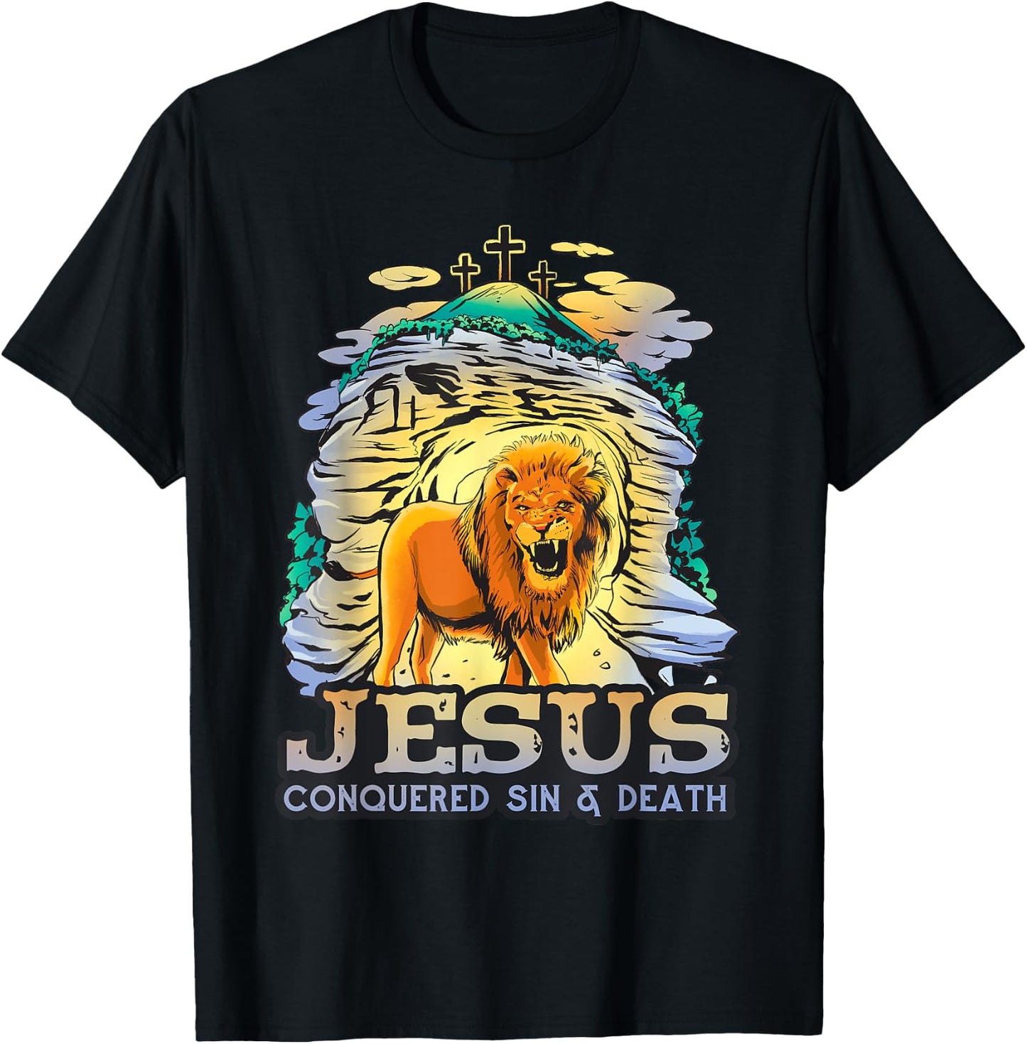 Jesus Conquered Sin and Death Powerful Symbolism of Victory T-Shirt - T-Shirt | Black
