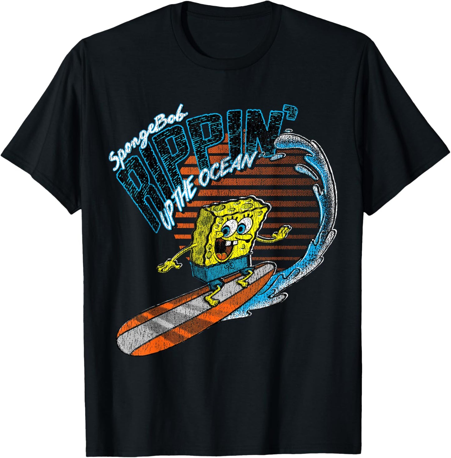 Offizielle Spongebob Schwammkopf Ripping Up the Ocean T-Shirt - T-Shirt | Black