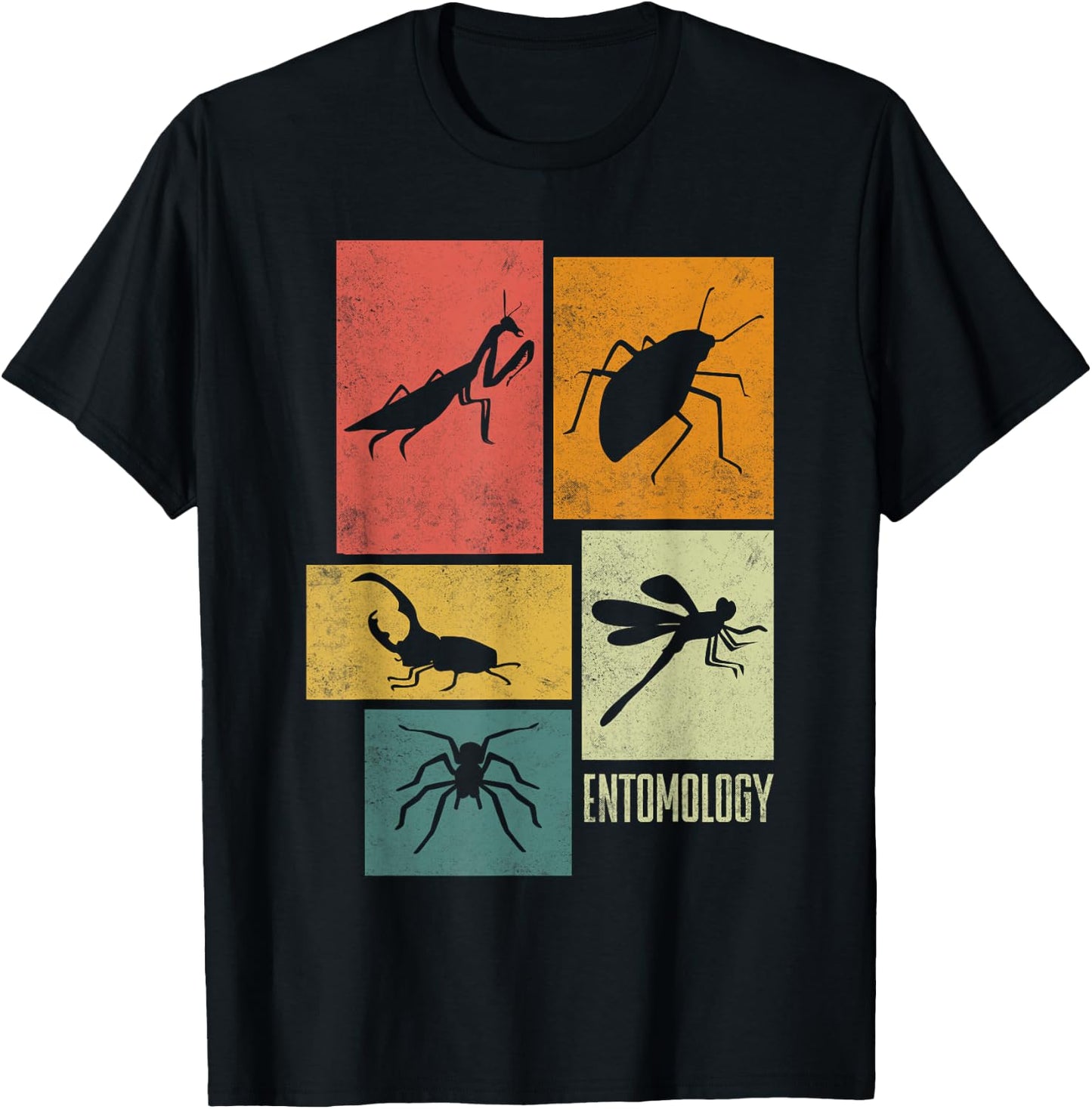 Entomologie Entomologe Insekten Silhouetten T-Shirt - T-Shirt | Black