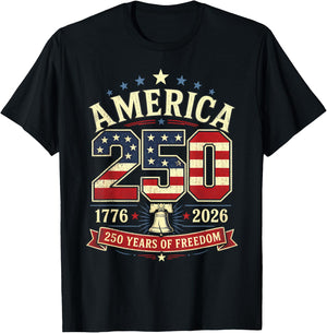 America 250 Patriotic Freedom Liberty Bell 1776 2026 T-Shirt - T-Shirt | Black