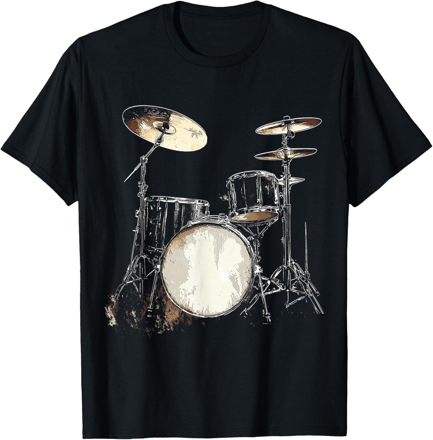Drumset Music Instrument Motif Art Drumset T-Shirt - T-Shirt | Black
