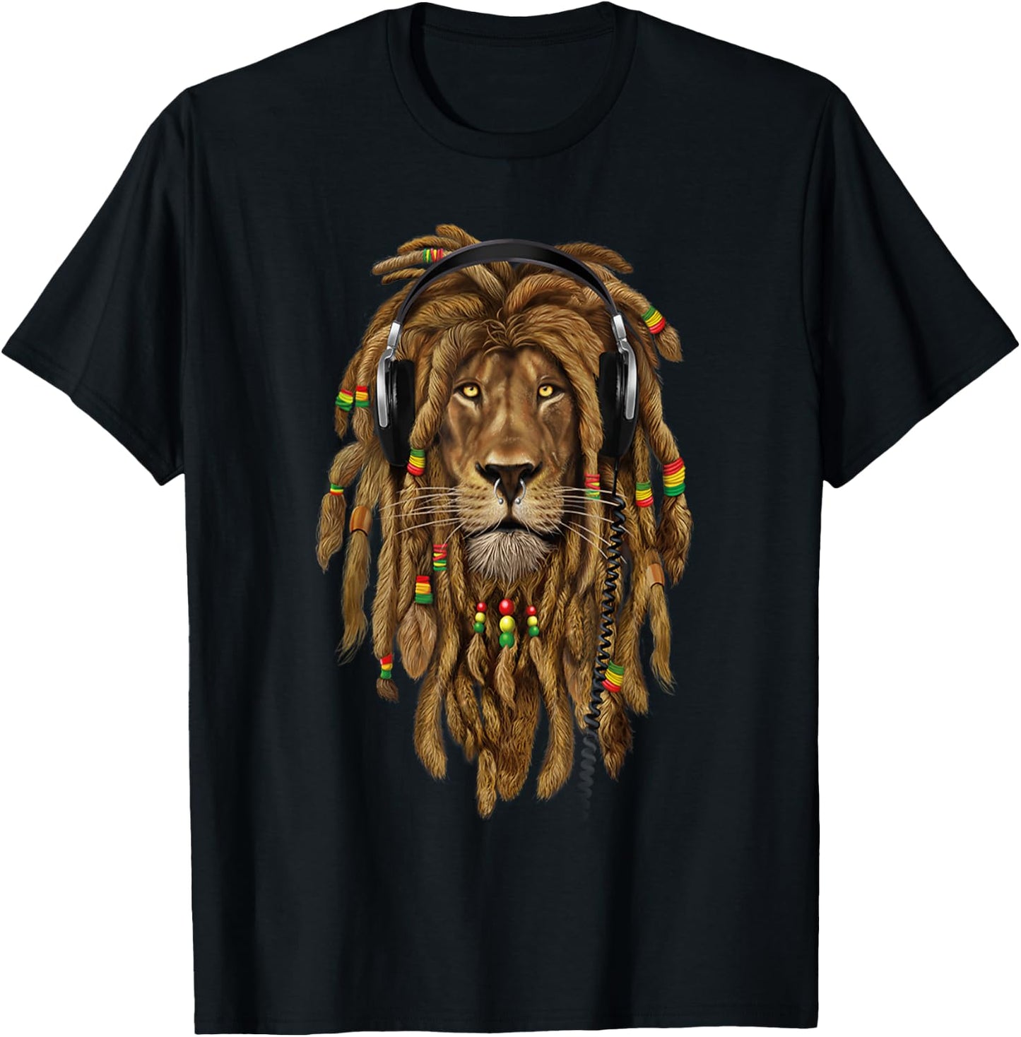 Rasta Lion Dreadlock Jamaica Gift Rastafari lover T-Shirt - T-Shirt | Black