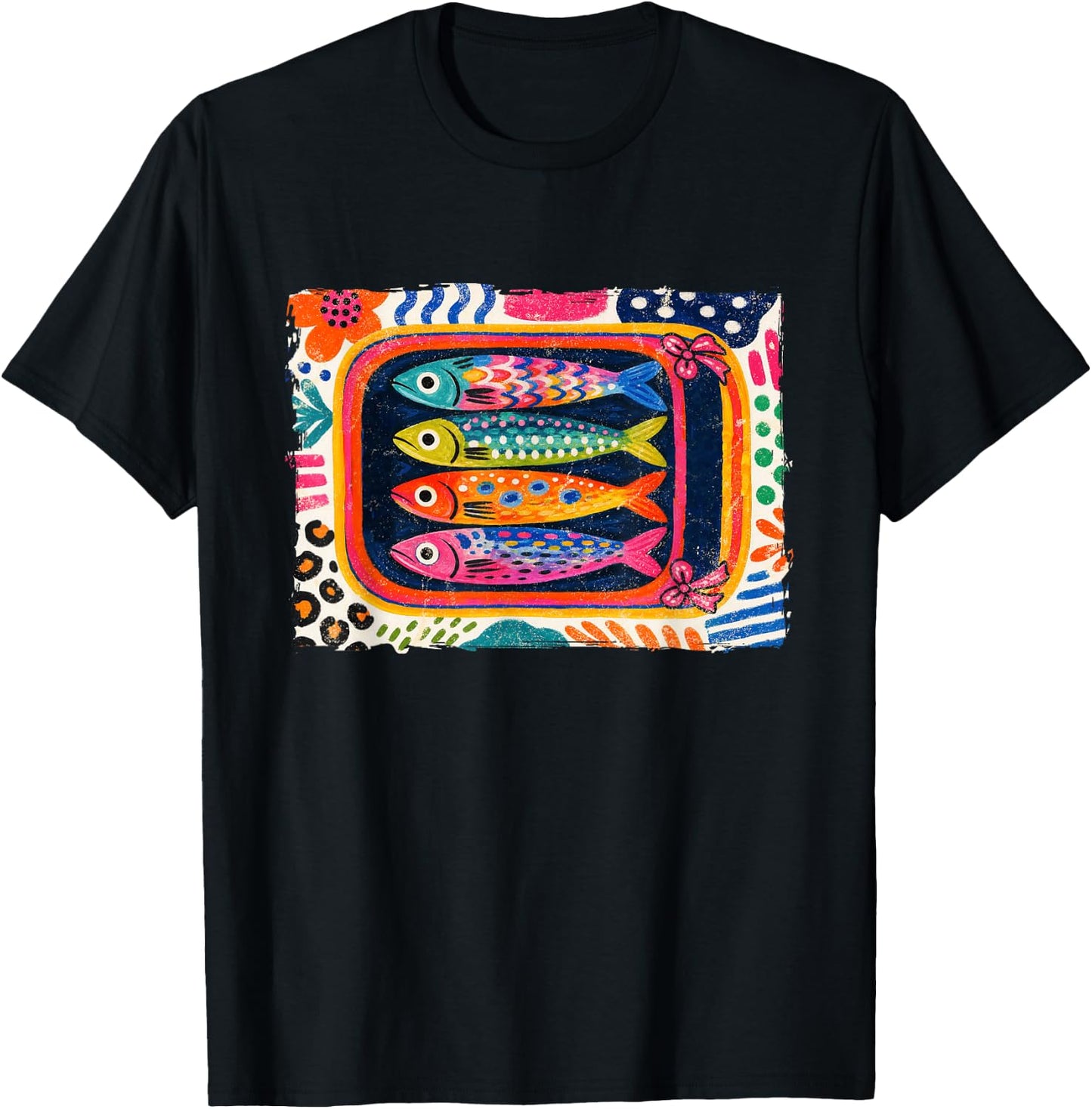 Summer Sardines Tinned Fish Coastal Aesthetic Beach Vacation T-Shirt - T-Shirt | Black