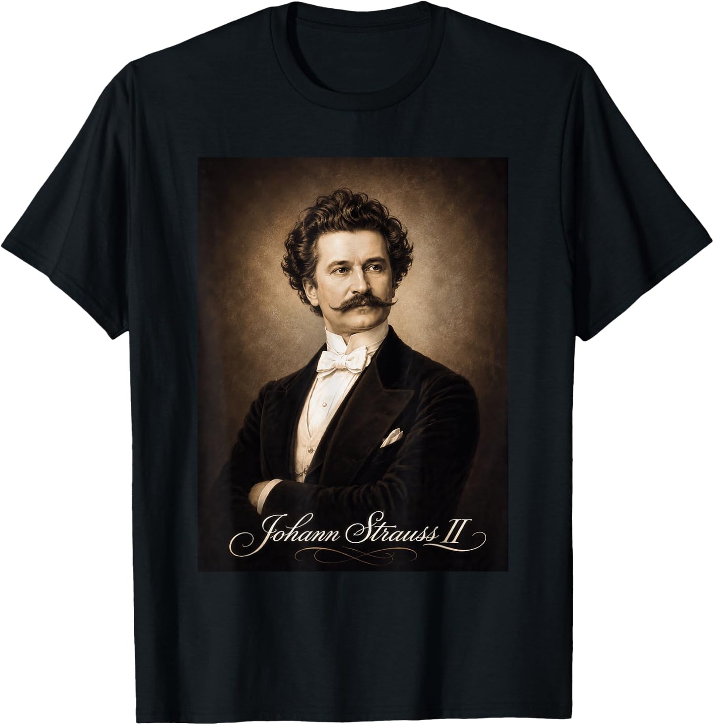 Johann Strauss Composser Pianist T-Shirt - T-Shirt | Black