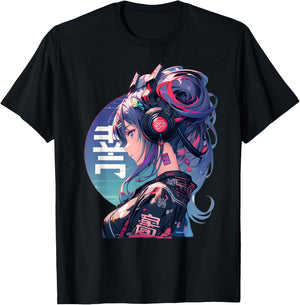Manga Anime Aesthetic Cyberpunk Techwear Harajuku T-Shirt - T-Shirt | Black