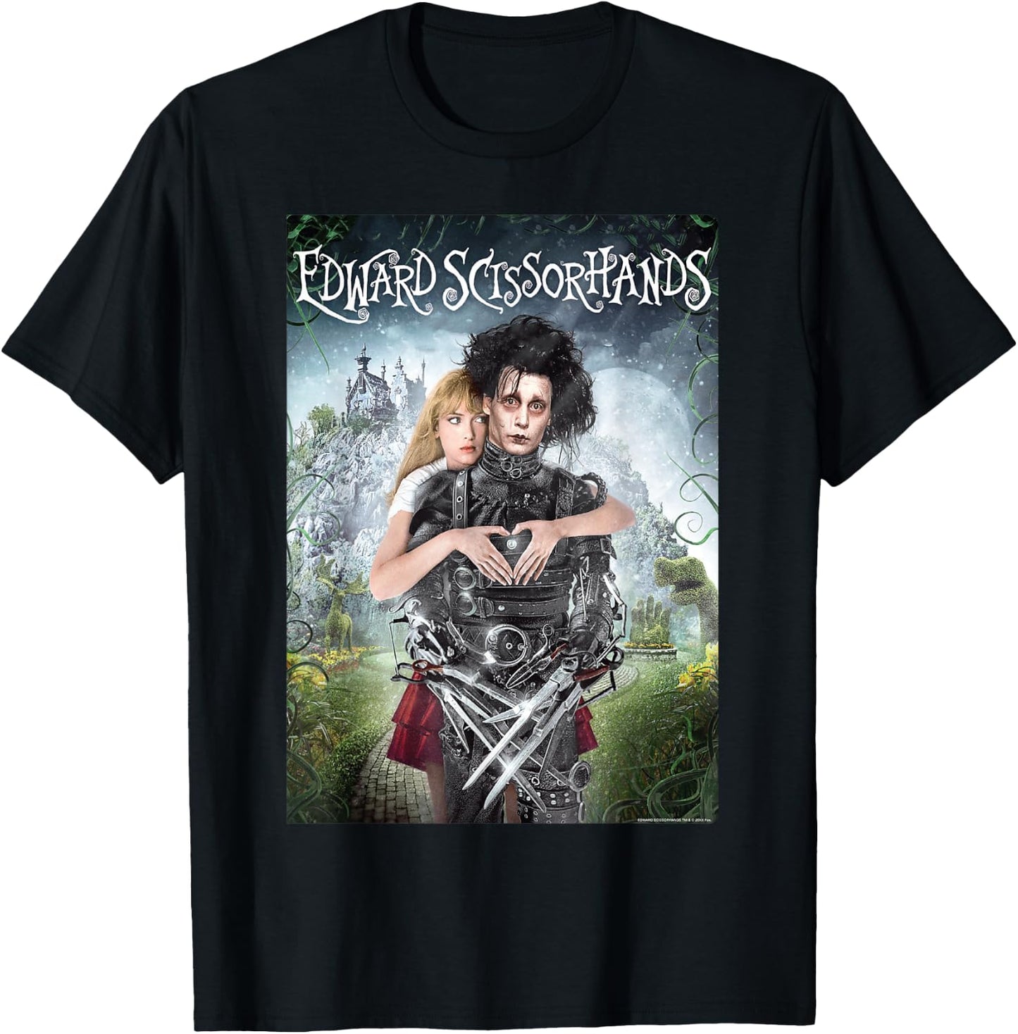 Edward Scissorhands Anniversary Movie Art Kim and Edward , Black, S T-Shirt - T-Shirt | Black