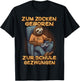 Gamer Computer with German Text "Zum Zocken geboren zur Schule gezwungen, black T-Shirt - T-Shirt | Black