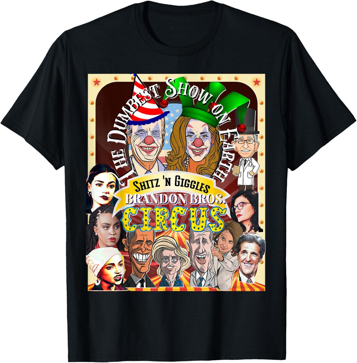 Biden Halloween Circus Dumbest Obama Funny Trump Halloween T-Shirt - T-Shirt | Black