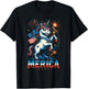 Funny Patriotic Unicorn 'Merica USA July 4th American Pride T-Shirt - T-Shirt | Black