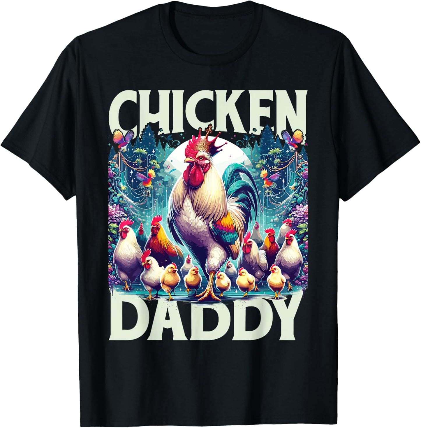 Rooster | Chicken Daddy | Men | Fathers Day | Chicken Lover T-Shirt - T-Shirt | Black