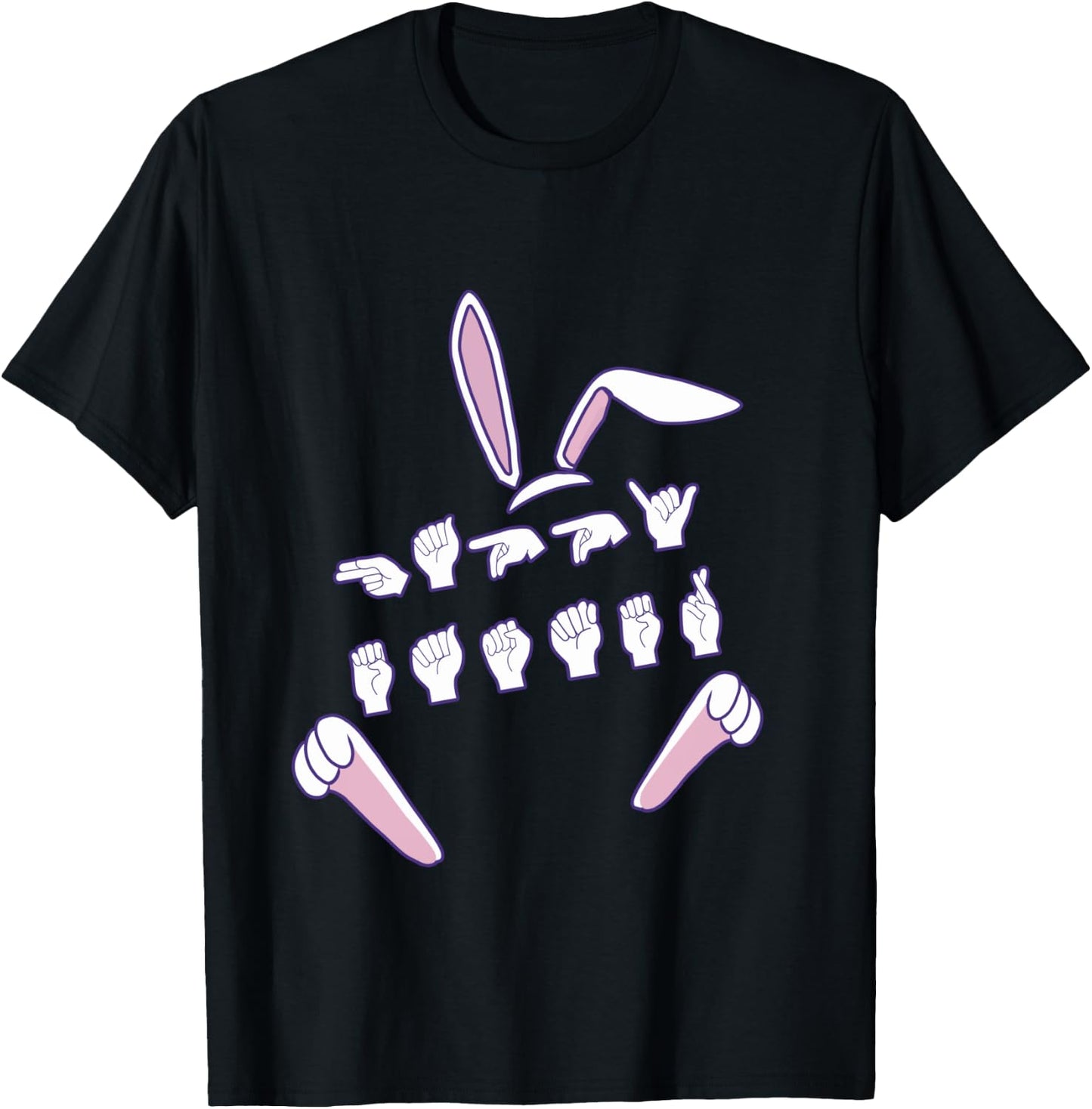ASL Happy Easter Candy Sign Language Eggs Women Men Kids T-Shirt - T-Shirt | Black