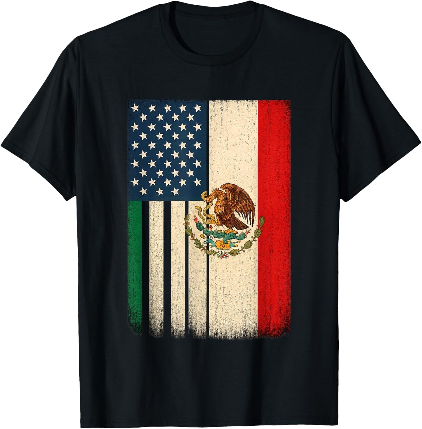 Mexico Flag 4th of July USA American Mexican Flag T-Shirt - T-Shirt | Black