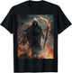Mythical Grim Reaper with Burning Sickle T-Shirt - T-Shirt | Black