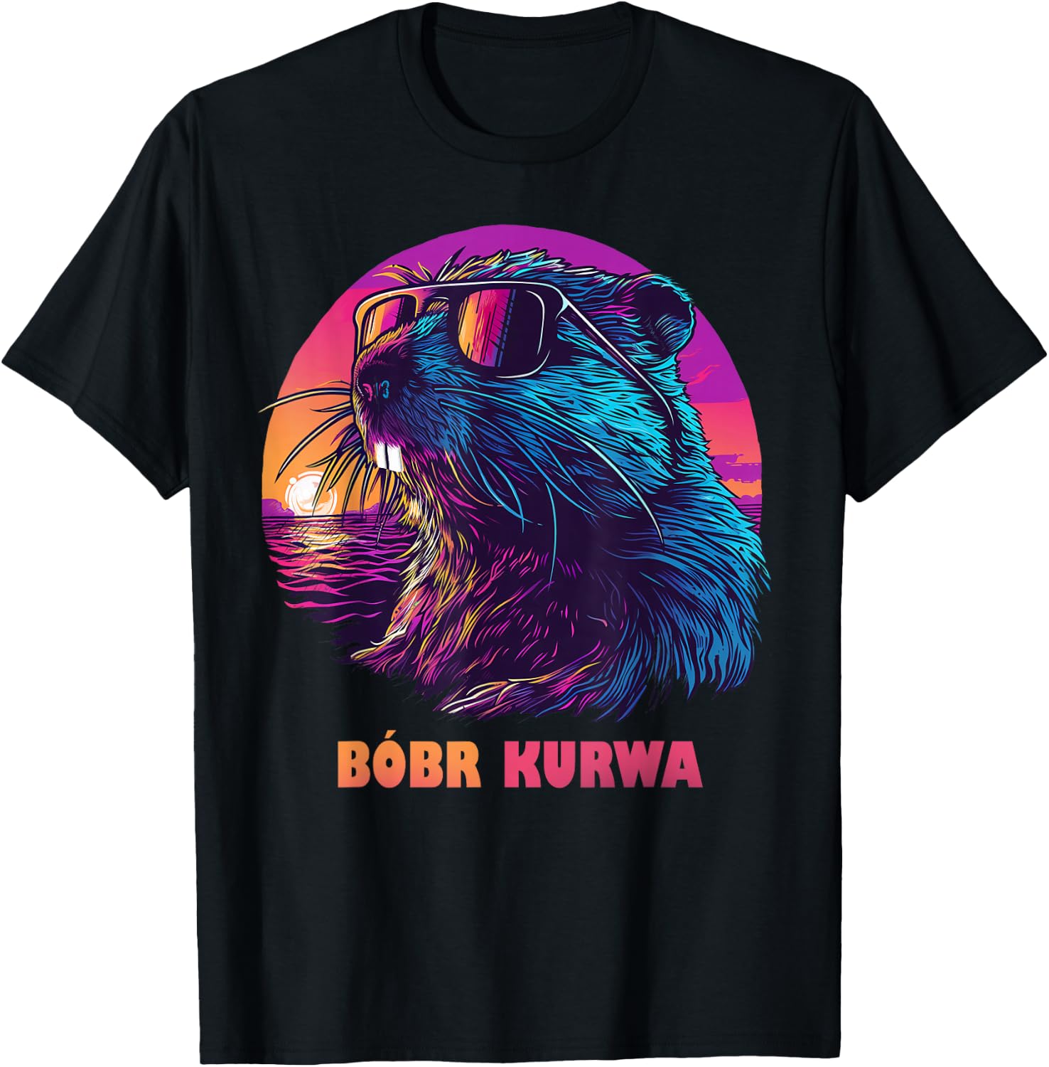 Lustiges Polnisches Biber Meme Bober Bóbr Kurwa T-Shirt - T-Shirt | Black