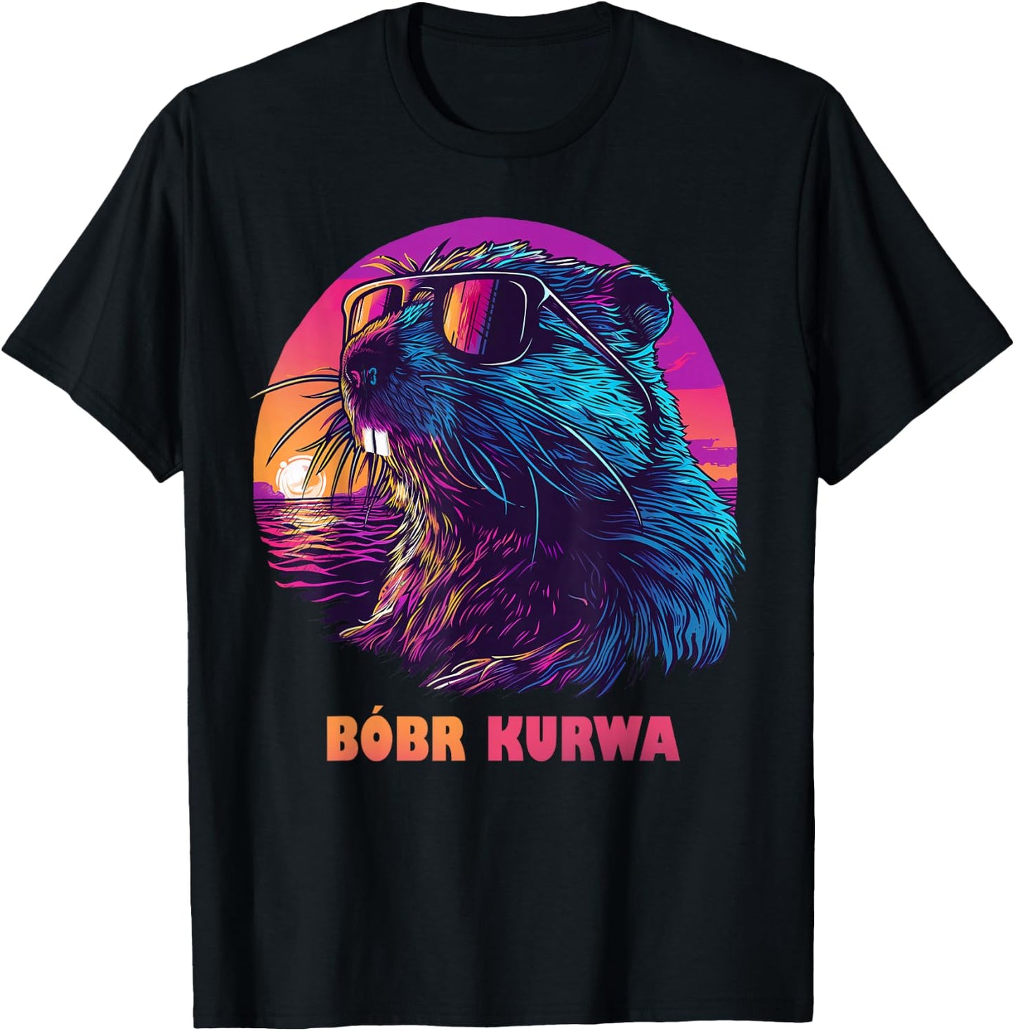 Funny Polish Beaver Meme Bóbr Bober T-Shirt - T-Shirt | Black