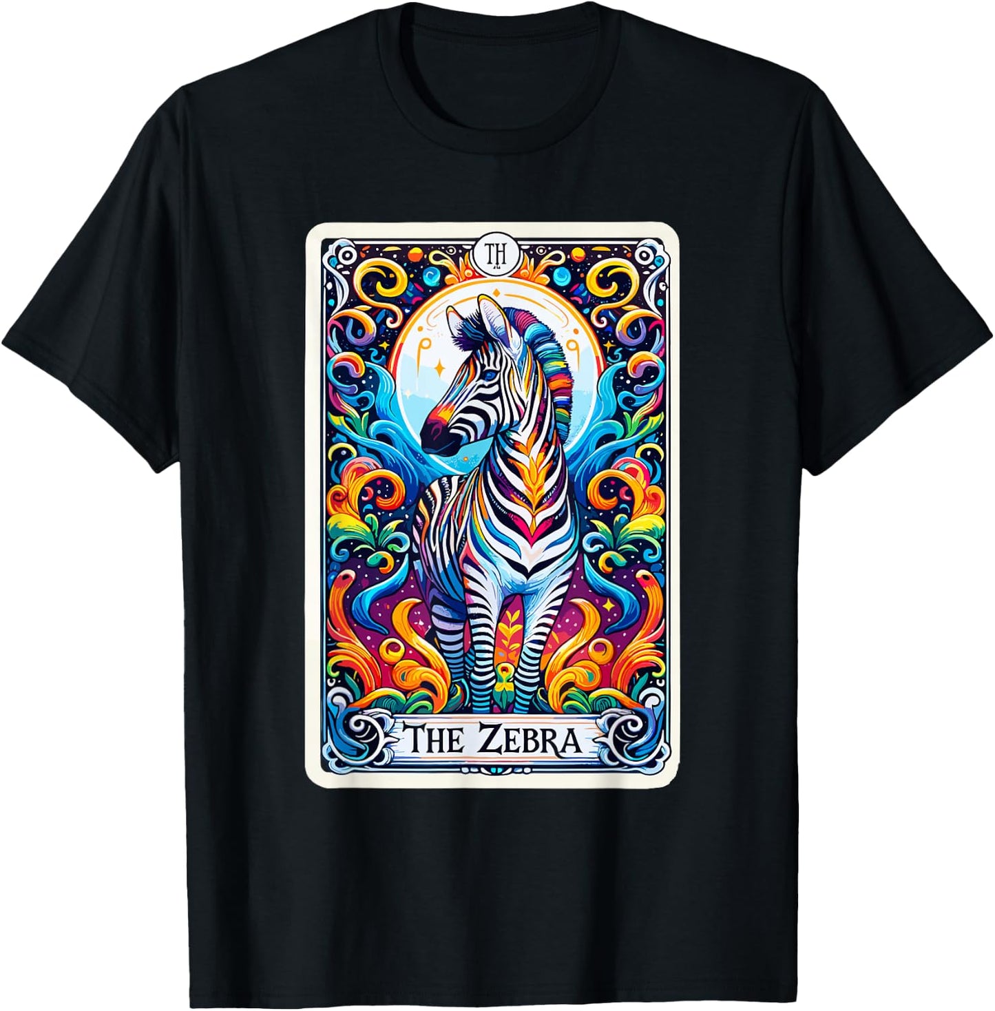 Psychic Tarot Card Zebra Lover Stuff Mystic Zebra T-Shirt - T-Shirt | Black