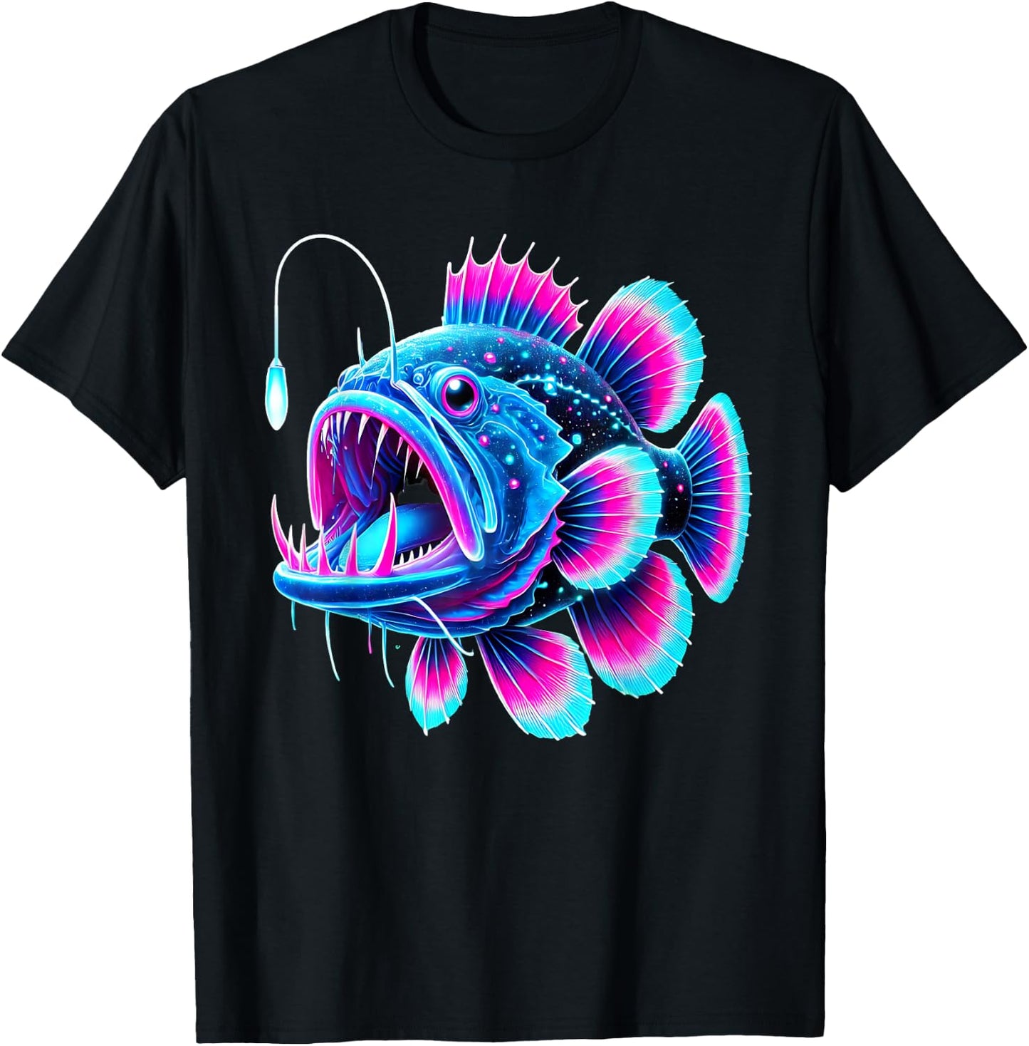Angler Fish s Deep Sea Fishing T-Shirt - T-Shirt | Black
