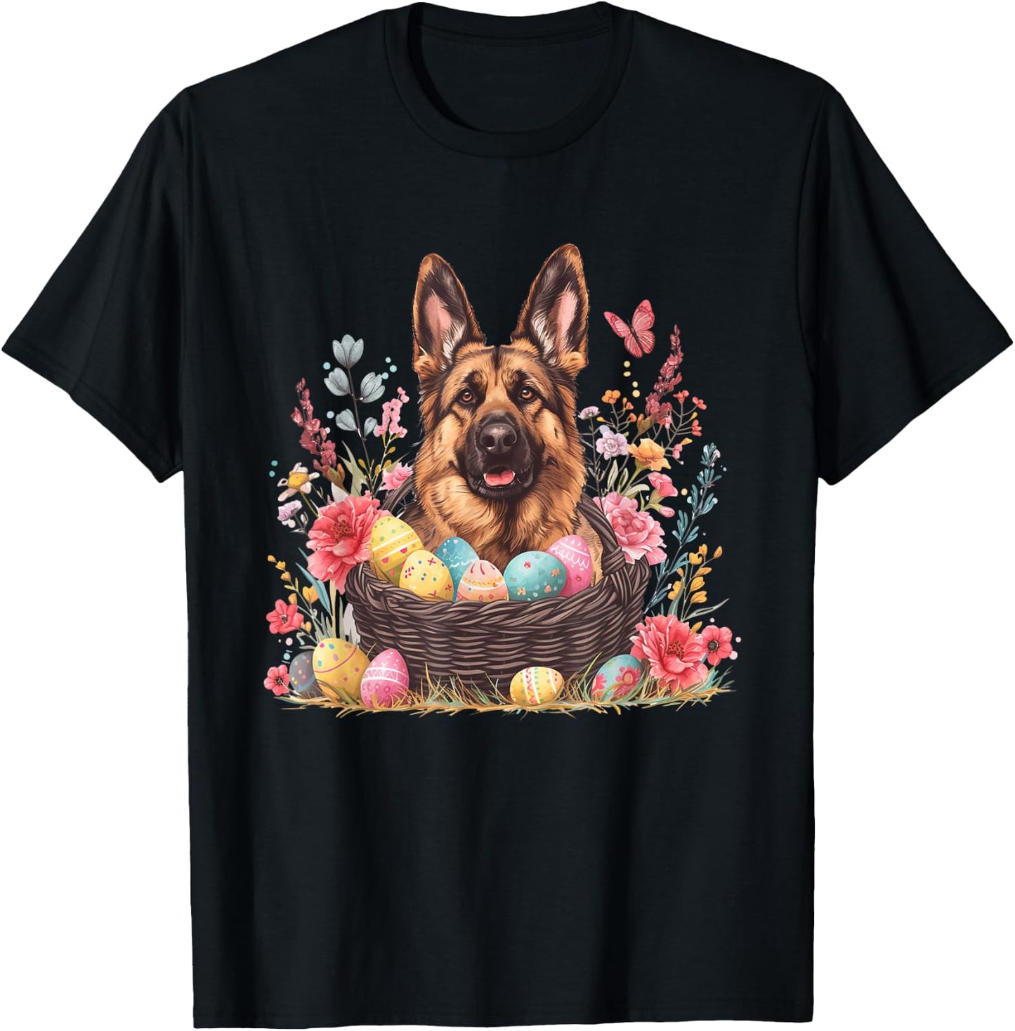 Easter German Shepherd Shirts Funny Easter Lover T-Shirt - T-Shirt | Black