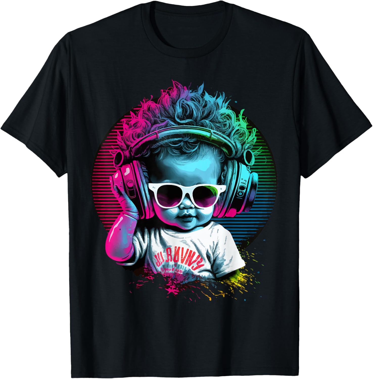 Baby DJ, design, music fun, mix and radio, rock festival T-Shirt - T-Shirt | Black